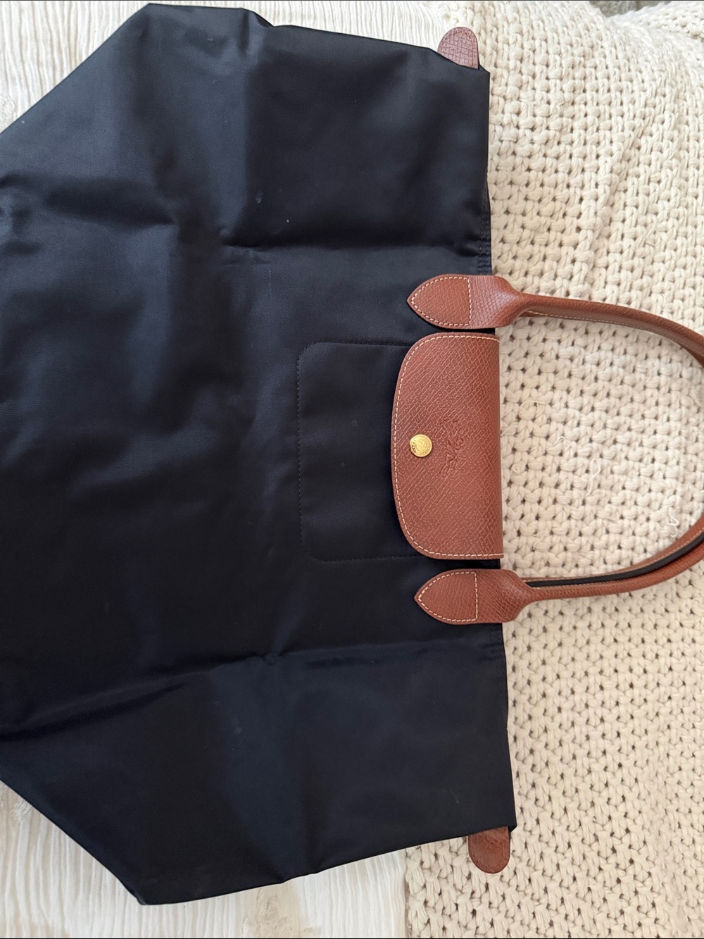 Longchamp Le Pliage Black and Brown Shoulder Bag - Picture 2 of 3